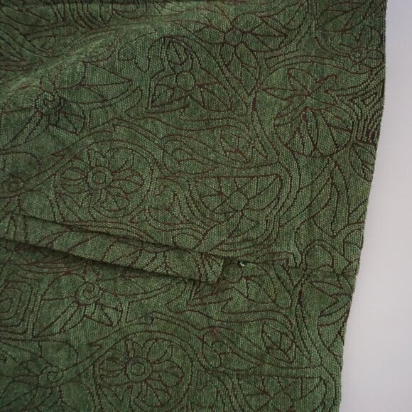 Vintage CJ Banks Green w Brown Embroidered Floral Tapestry Zip Up Jacket 1X - Picture 6 of 8